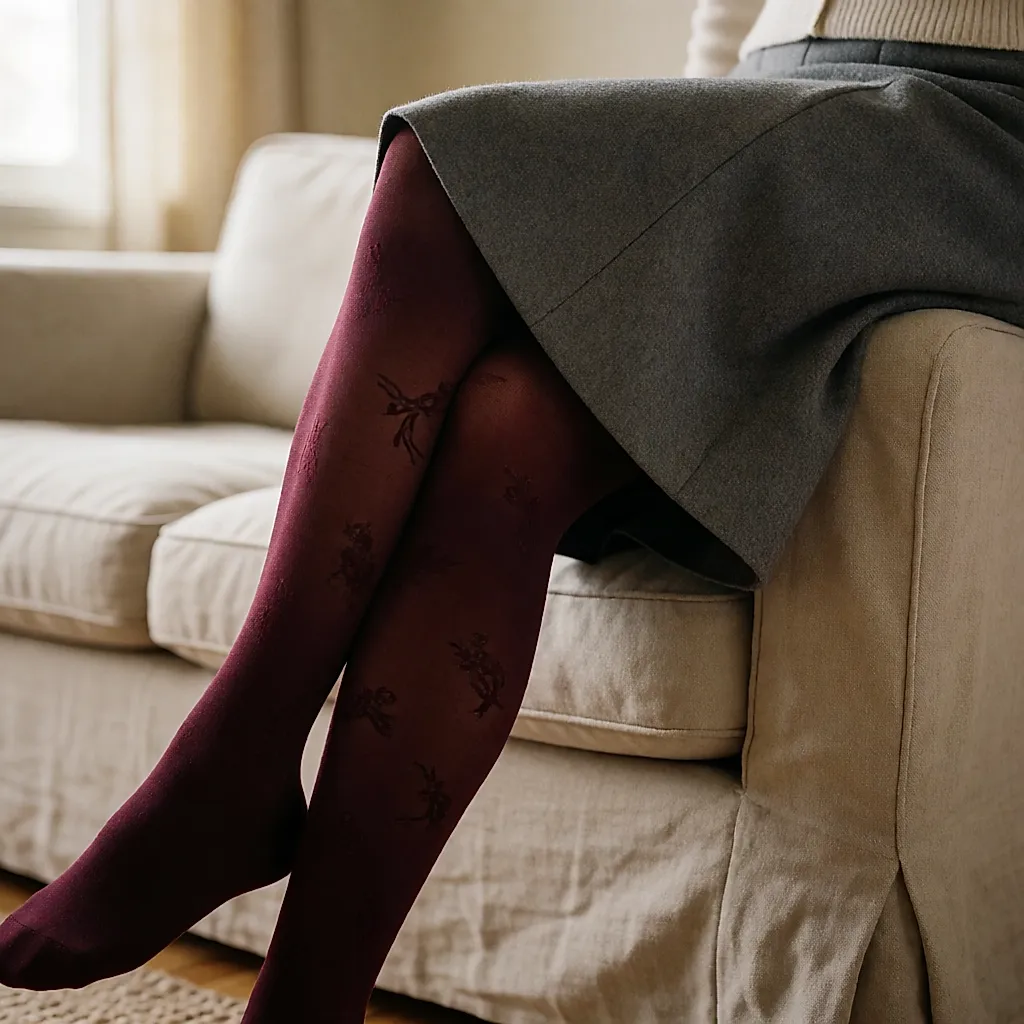 Collants fantaisie d'hiver : matières chaudes, couleurs profondes et motifs pour réchauffer jupes et robes
