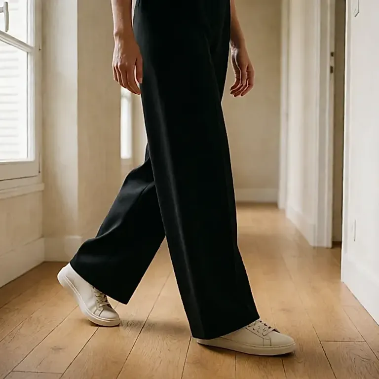 Bout carré : la basket en cuir qui redessine le tombé du pantalon