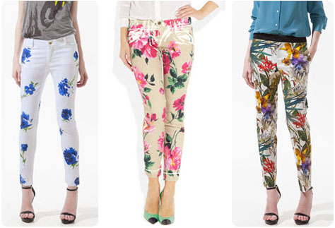 Pantalons fleuris printemps 2012