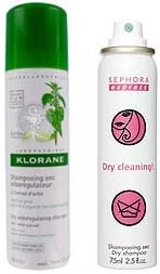 Shampoings secs Klorane et Sephora
