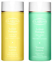 Lotion Tonique sans alcool Camomille et Lotion Tonique sans alcool Iris Clarins