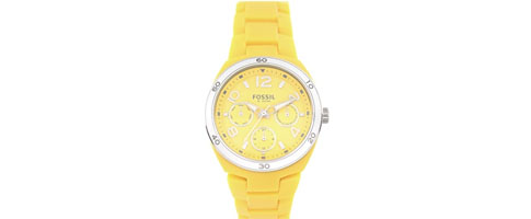 montre coloré en plastique Fossil