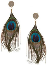 Boucles d'oreilles plumes de paon