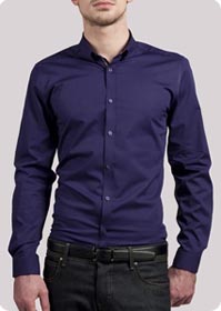 Chemise ajustée bleu marine