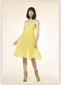 Robe soie jaune