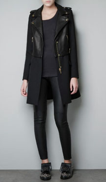 manteau en cuir femme zara