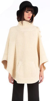 Poncho en laine crème Great Plains