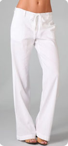 Pantalon en lin blanc Theory