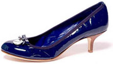 Escarpin cuir verni bleu