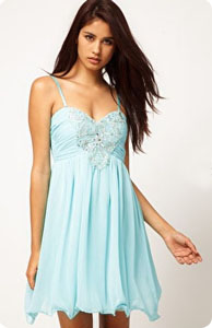 Robe de soirée turquoise Little Mistress