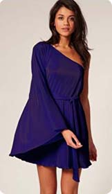 Robe mauve asymétrique