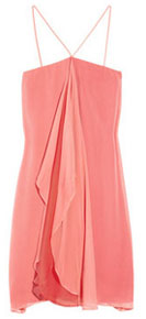 Robe en soie pêche Halston Heritage