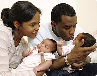 P.Diddy, Kim Porter et leurs jumelles