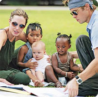 Brad, Angelina, Maddox, Zahara et Siloh