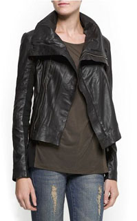 Veste cuir biker Mango