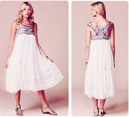 Robe en coton blanc Free People