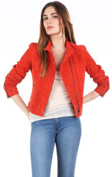 Veste en cuir rouge Best Mountain