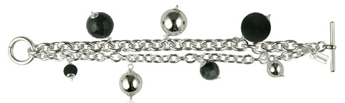 Bracelet argent et pierre de lave