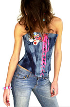 Corset et serre taille en jean