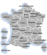 Carte des gites en France