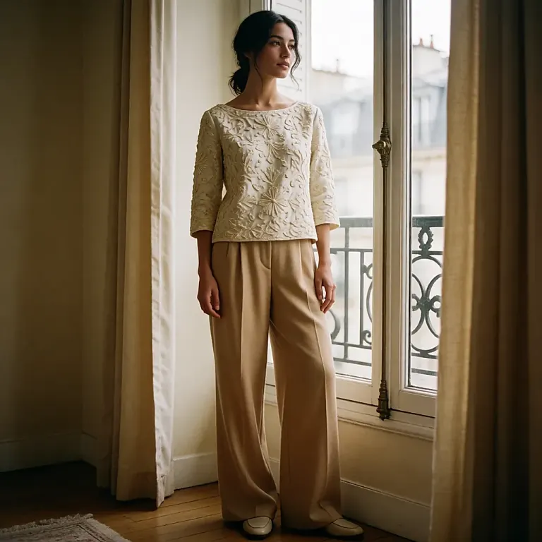 Pièce très ornée : la silhouette sobre qui laisse la broderie faire toute la fête
