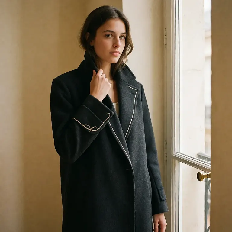 Broderie sur veste en laine : le détail cousu main qui sort la pièce du rang cet automne