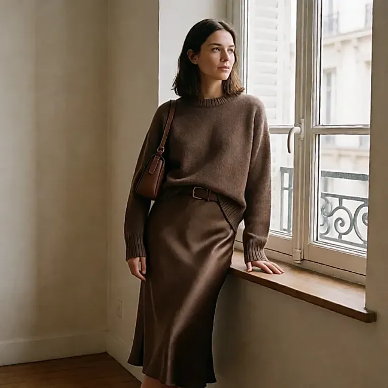 Total look monochrome : trois textures et une couleur pour une silhouette qui tient