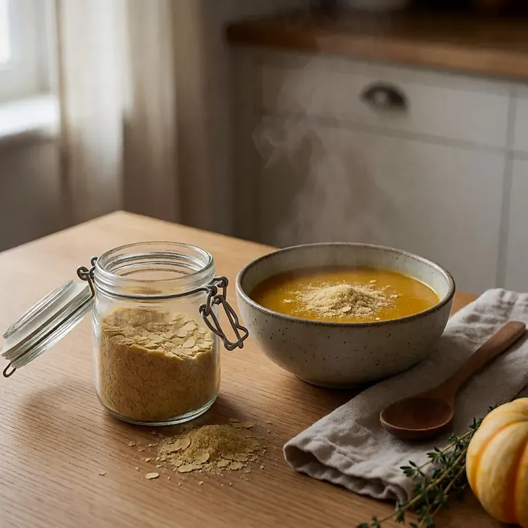 Levure nutritionnelle en flocons : l'assaisonnement umami qui relève soupes et purées d'automne