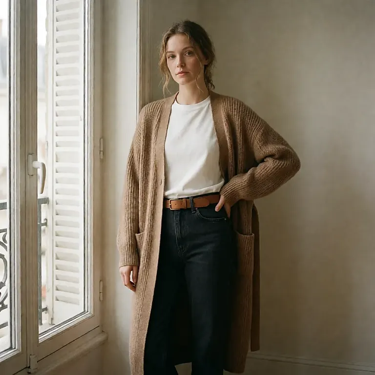 Six ceintures en cuir pour marquer la taille sur une maille d'automne sans l'écraser
