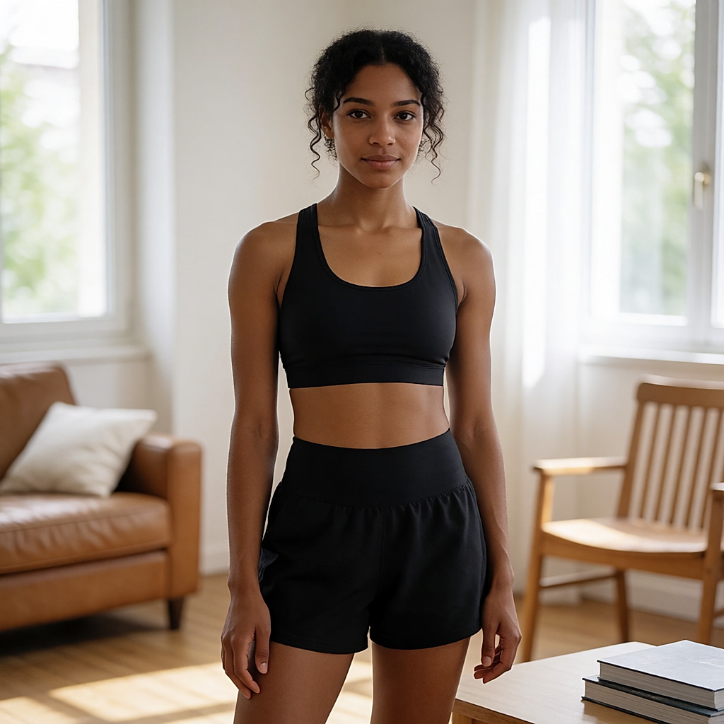 Jeune femme métissée dans un cours collectif d'une salle de sport abordable